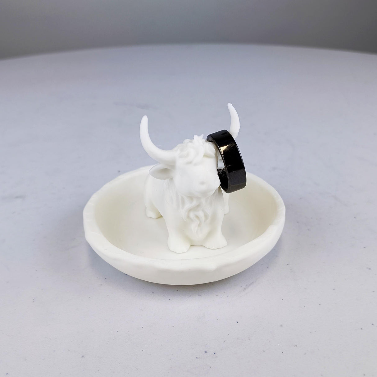 Highland Cow Jewelry Dish | 3D Printed Ring Holder | Cute Cow Trinket Tray