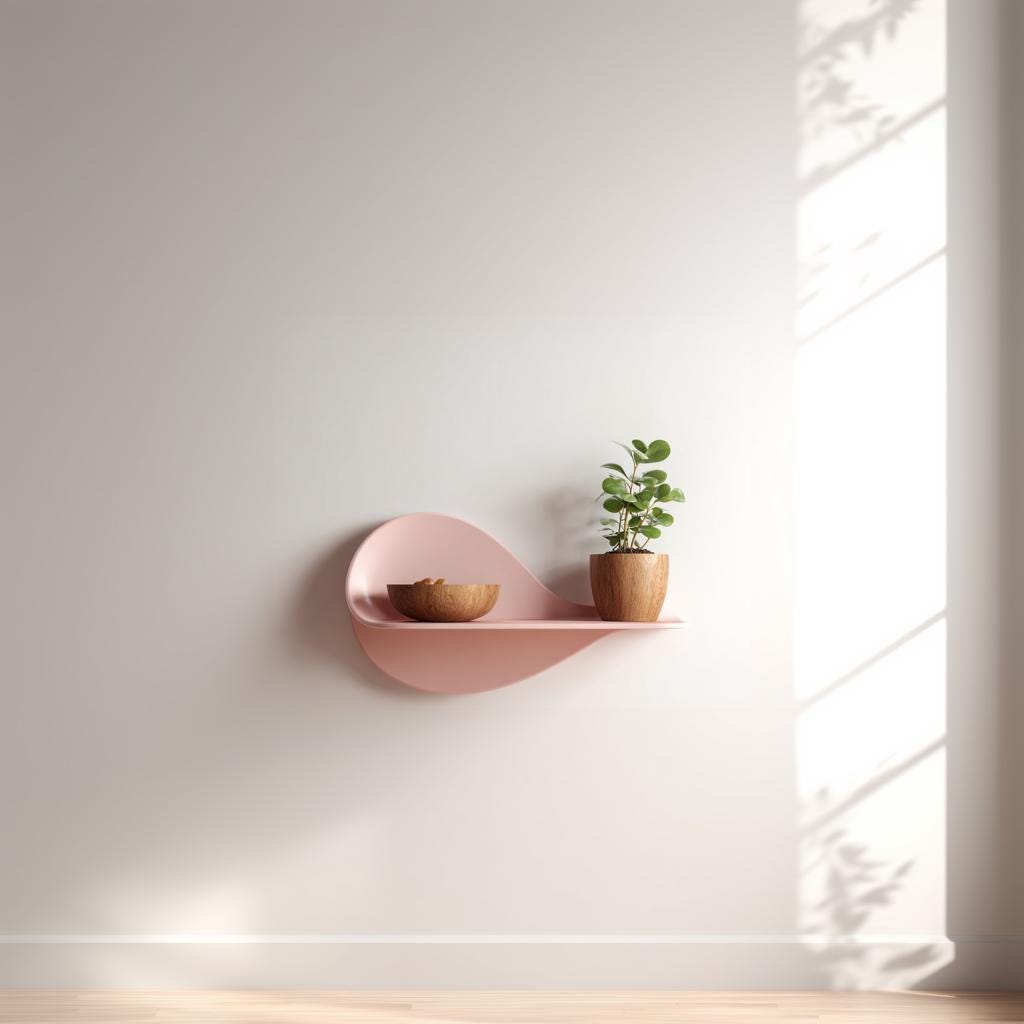 3D Printed Decorative Wall Shelf | Abstract Wavy Shelf | Modern Plant Display Shelf