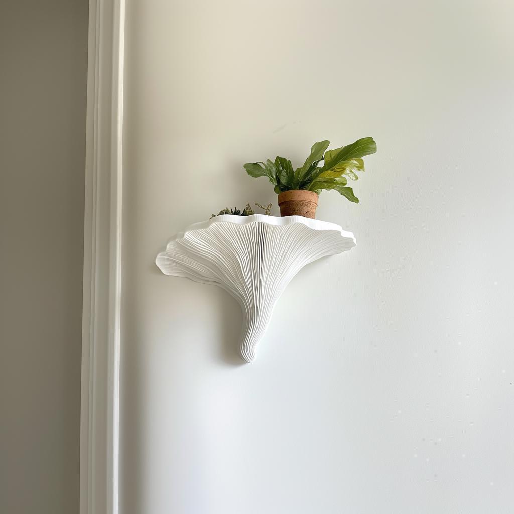 Turkey Tail Mushroom Shelf | 3D Printed Wall Shelf | Sculptural Floating Shelf