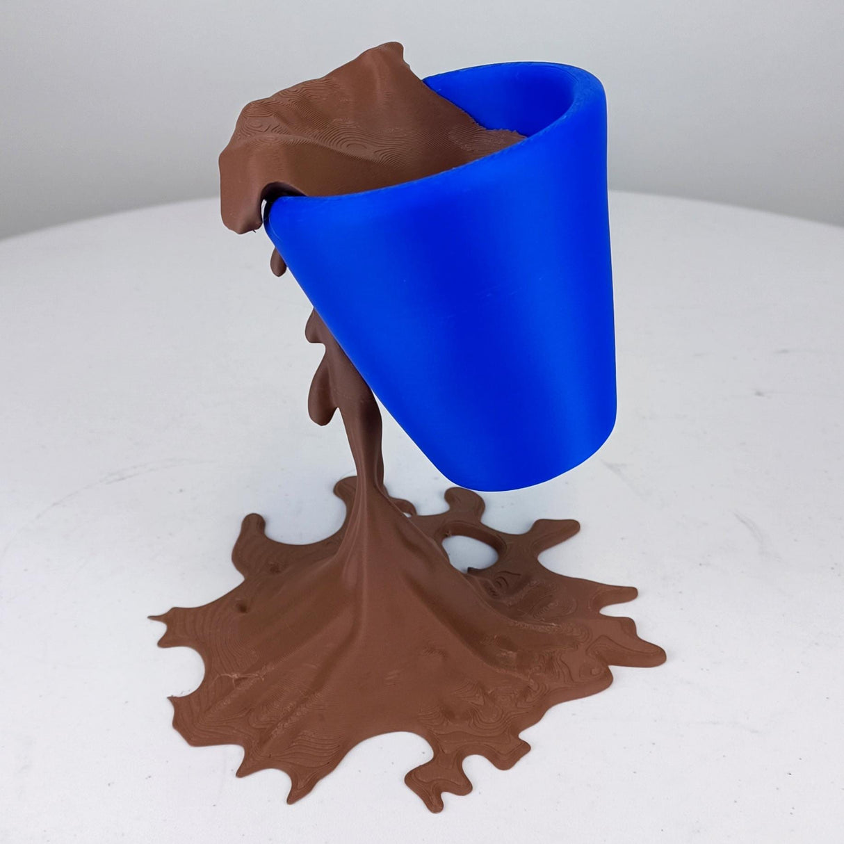 Floating Spilling Coffee Cup | 3D Printed Coffee Illusion Sculpture Kitchen Decor | Coffee Bar Display Optical Illusion Unique Lover Gift