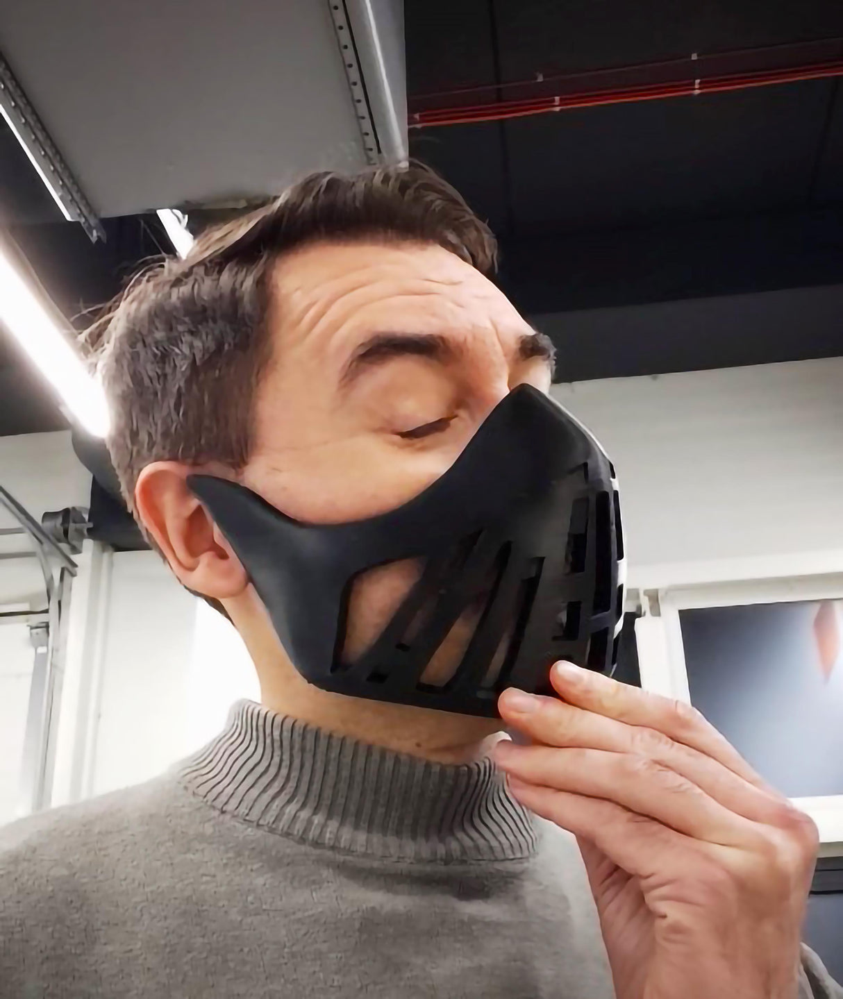 Futuristic Warrior Face Mask | Black 3D Printed Helmet | Cosplay Mask for Men