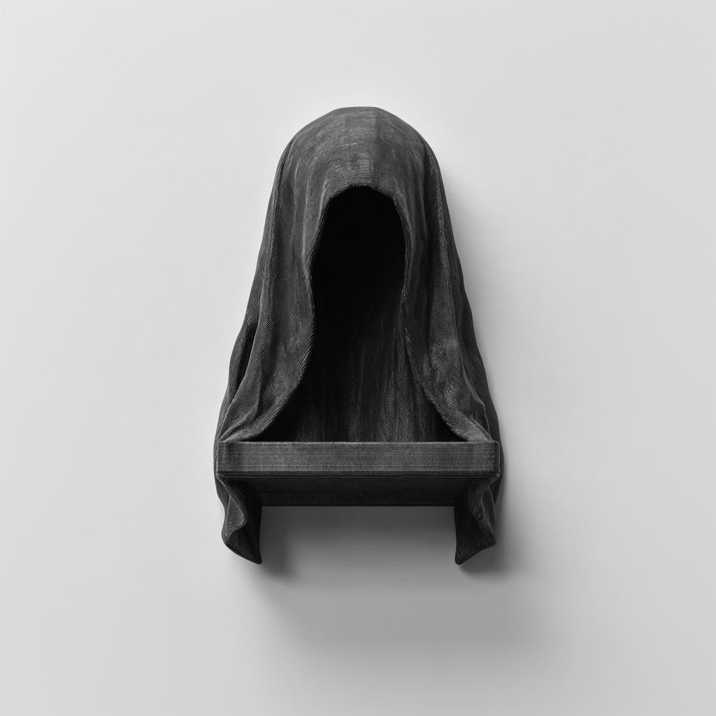 3D Printed Grim Reaper Wall Shelf | Dark Cloaked Figure Gothic Decor Ledge Horror Fantasy Floating Niche for Books, Skulls, Candles & Props
