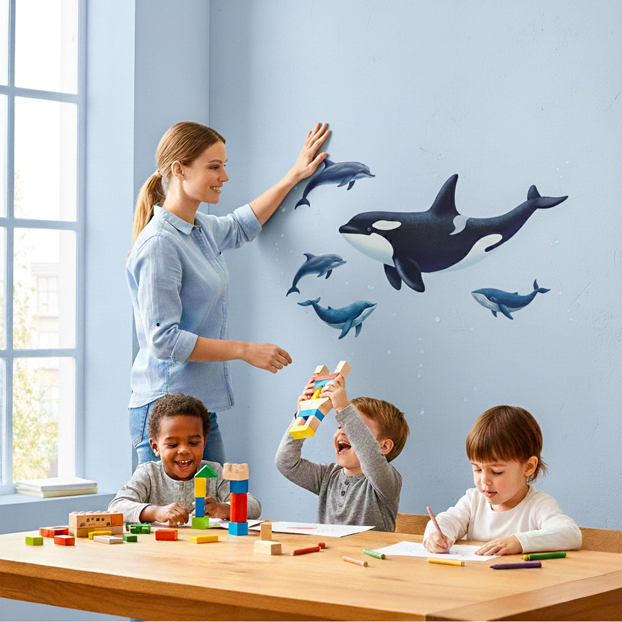 Whale Wall Decal | Ocean Nursery Decor
