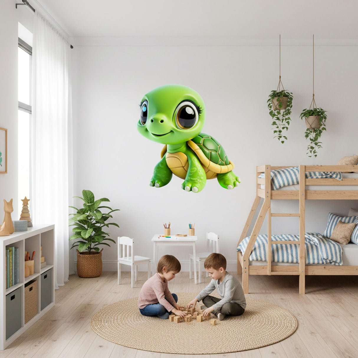 Cute 3D Sea Turtle Wall Decal | Nursery Ocean Decor