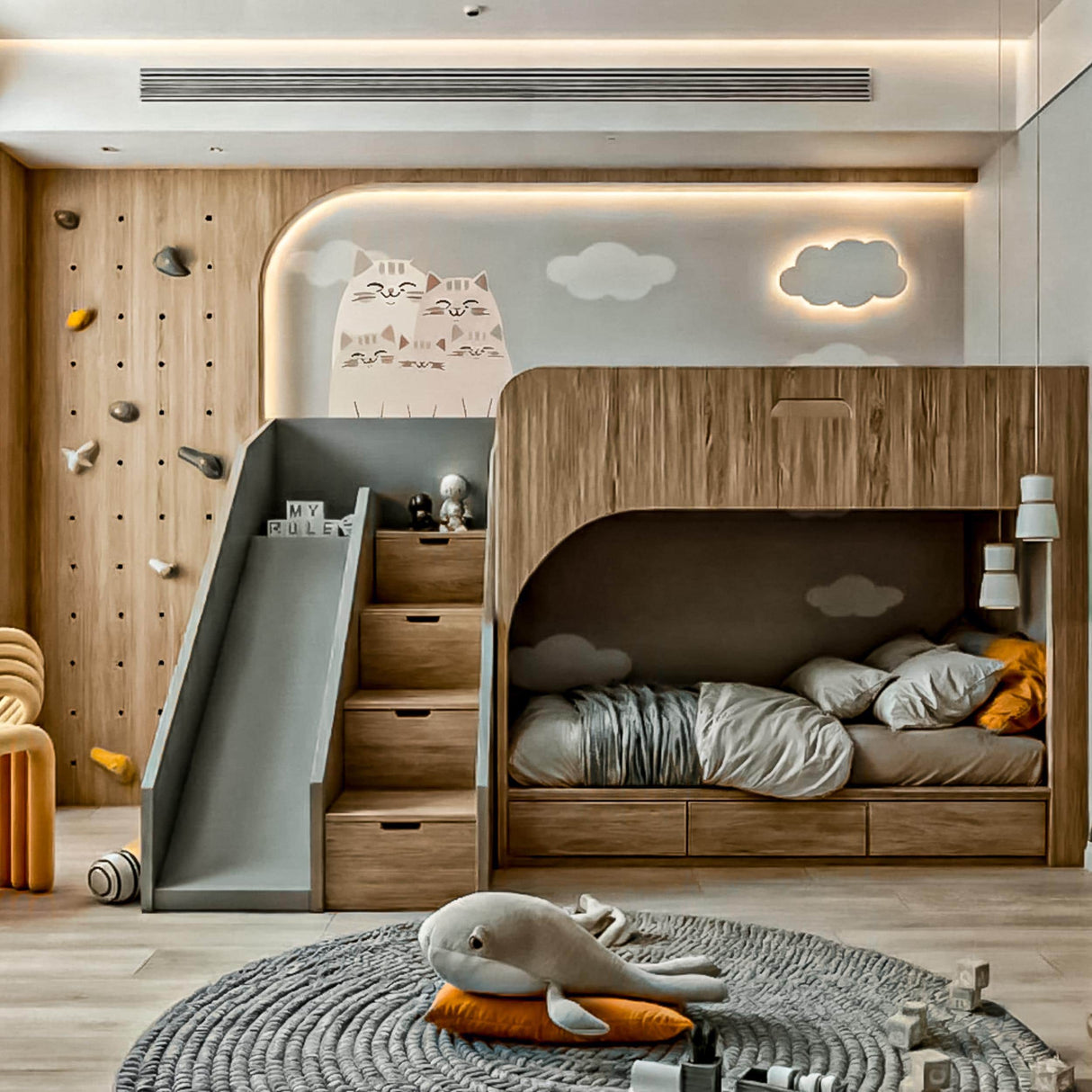 Cute Cat Family Wall Decal | Nursery Cat Stickers