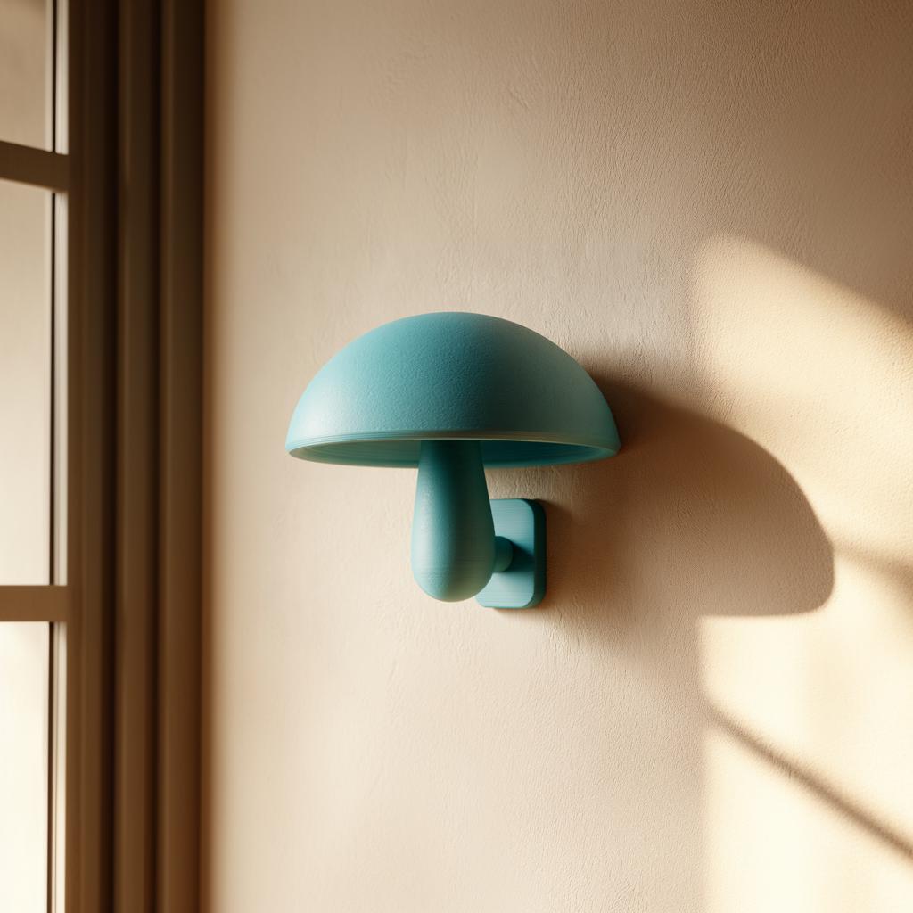3D Printed Mushroom Wall Decor | Cute Organic Sculptural Accent with Rounded Cap | Whimsical Decor for Nursery, Bedroom or Modern Interior