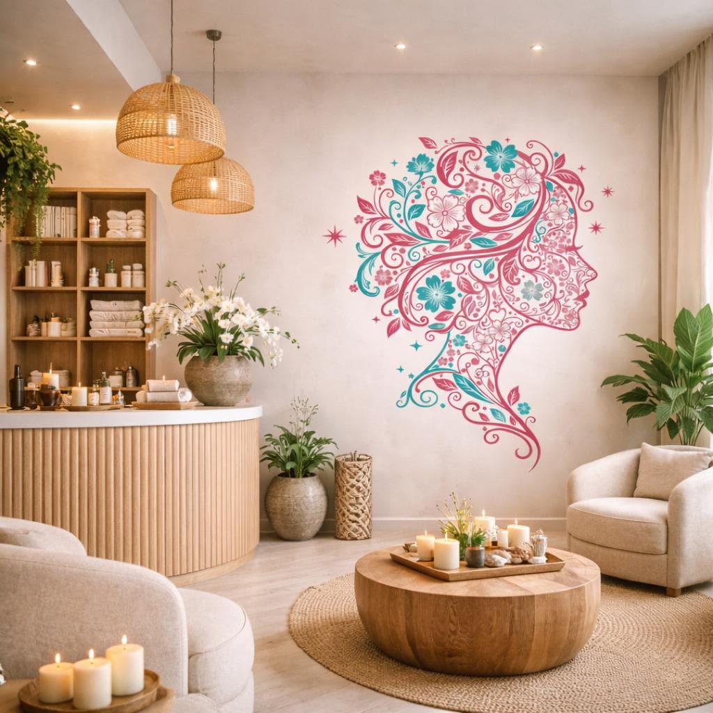 Sea Turtle Wall Decal | Tropical Floral Wall Sticker | Coastal Nursery Decor | Ocean Life Vinyl Art | Bathroom Wall Decor | Hibiscus Turtle
