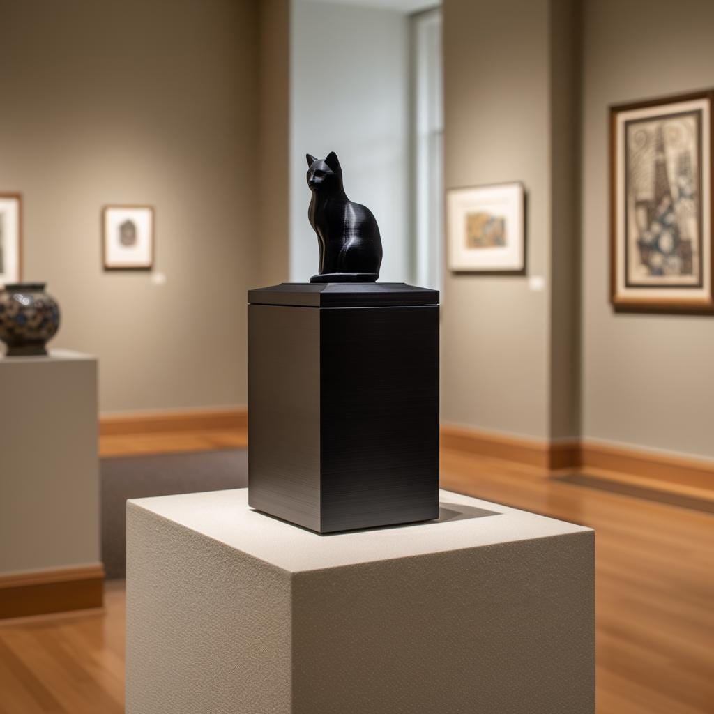 Cat Figurine Pet Ashes Urn | 3D Printed Modern Memorial Keepsake Box for Cat or Any Pet | Minimal Cremation Decor, Sympathy Gift Remembrance