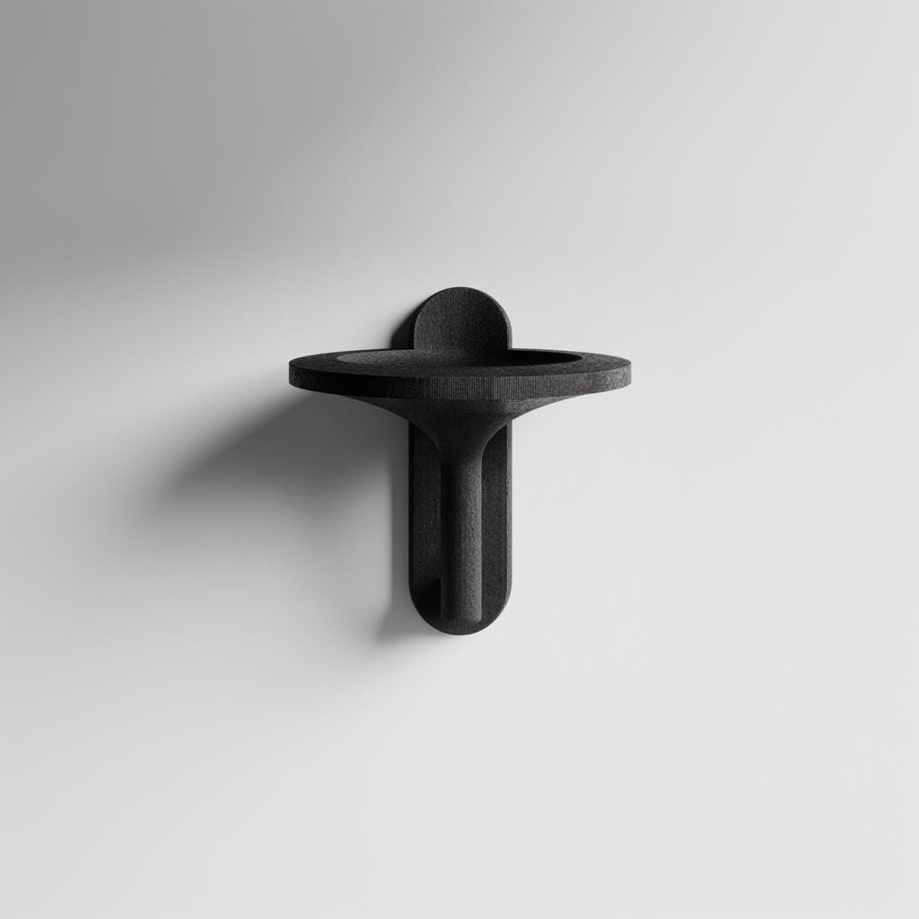 Modern Bowl Wall Shelf | 3D Printed Minimal Floating Catchall Tray | Sculptural Wall Decor for Entryway Keys, Jewelry, Crystals, Air Plants