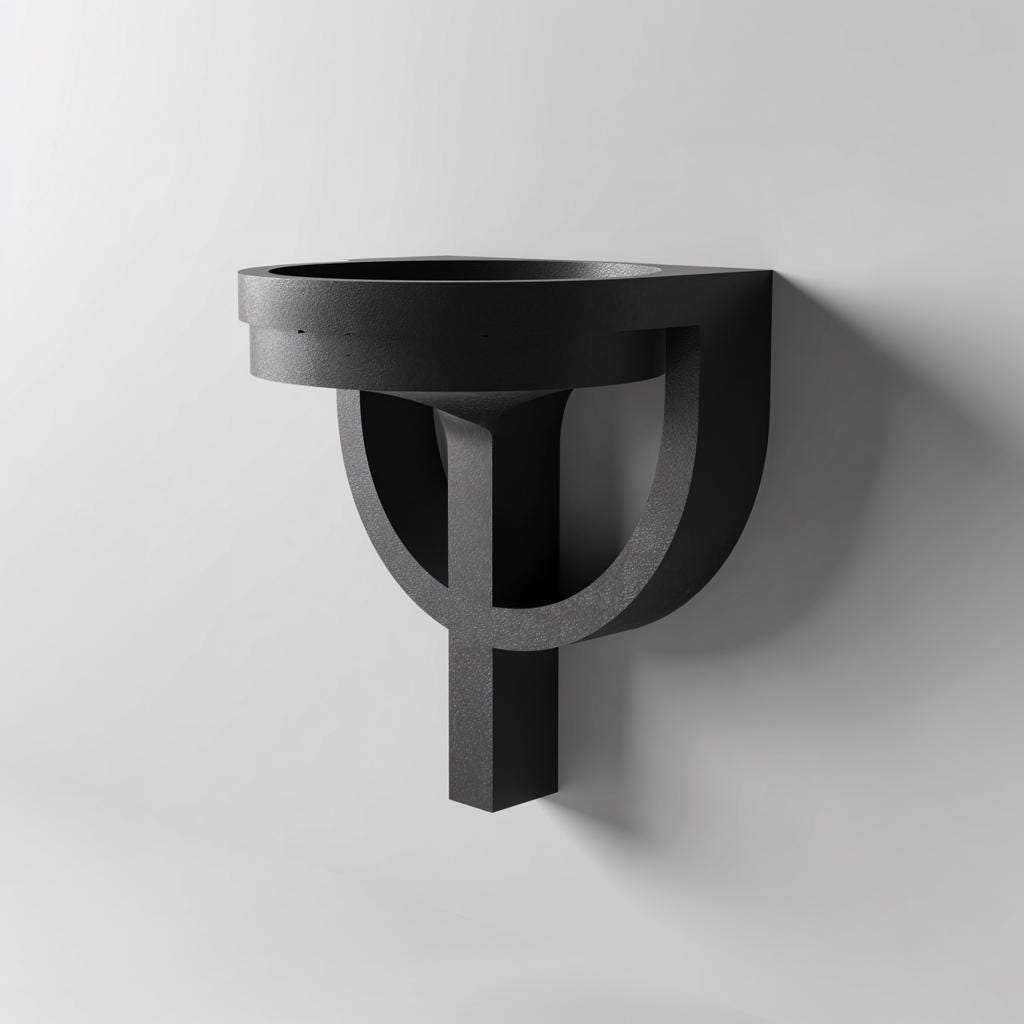 Modern Bowl Wall Shelf | 3D Printed Floating Catchall Tray with Geometric Hoop Bracket | Sculptural Wall Decor for Keys, Plants & Crystals