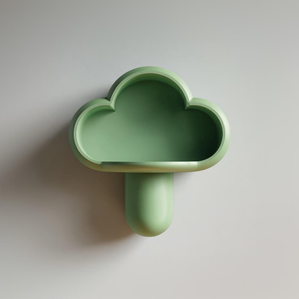 Cloud Wall Shelf | 3D Printed Cute Floating Display Tray with Rounded Cloud Silhouette | Minimal Wall Decor for Nursery, Entryway and Keys