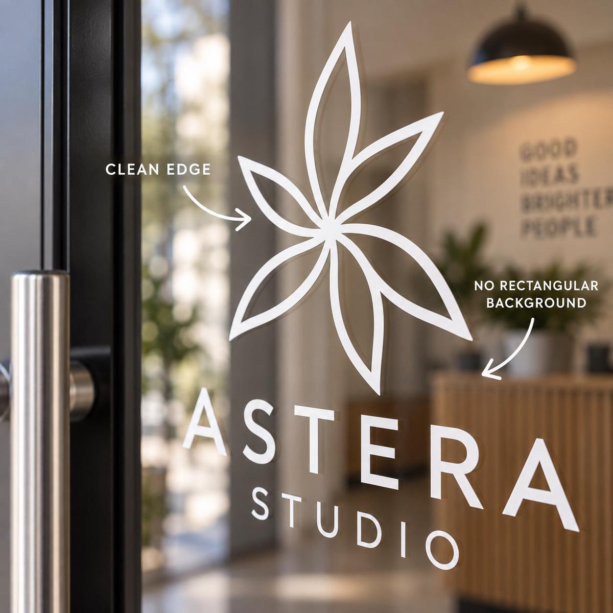 Custom Door Vinyl Sticker | Personalized Business Logo | No Background | Contour Cut Sign