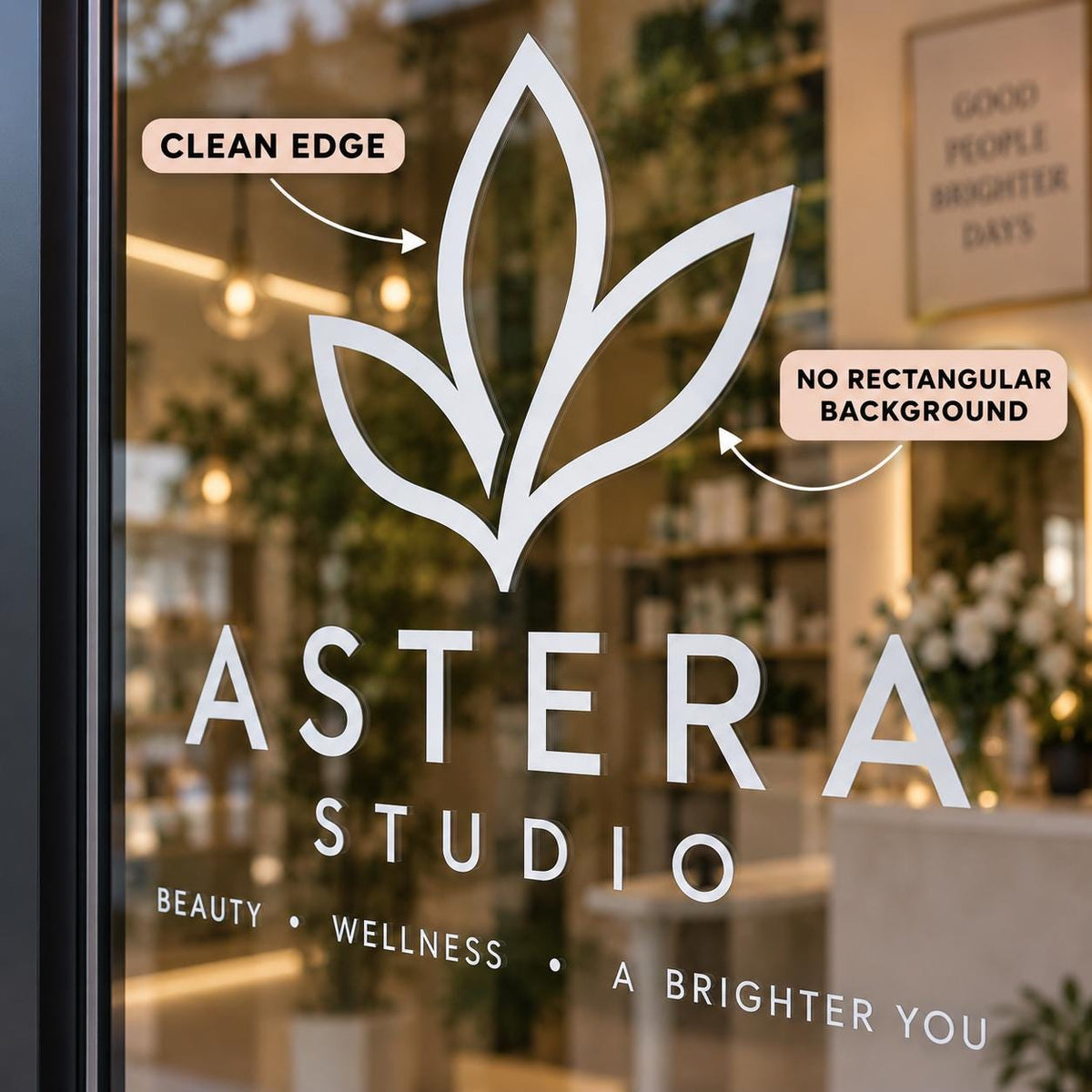 Custom Storefront Window Decal | Shop Logo & Retail Branding | Without Background | Printed Vinyl