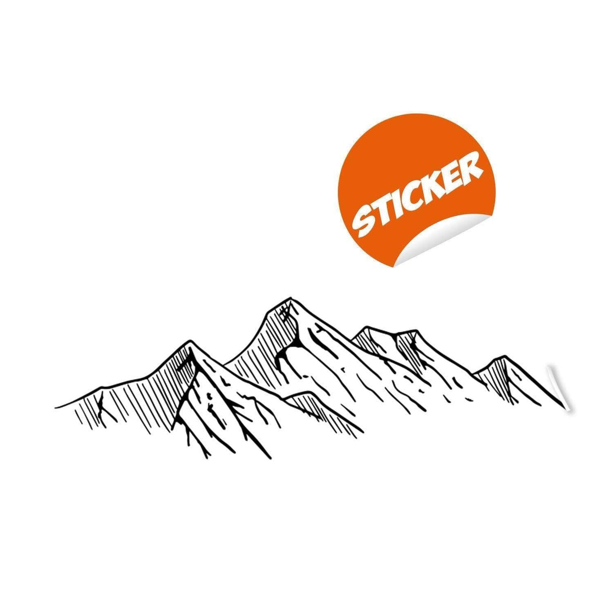 Mountain silhouette vinyl decal sticker art for laptops, cars, and walls, designed for versatility and durability.