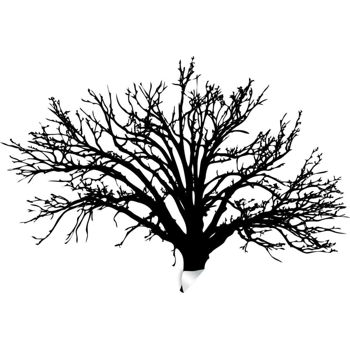 Black tree vinyl wall decal design, ideal for home decor, easy to install and suitable for any surface.