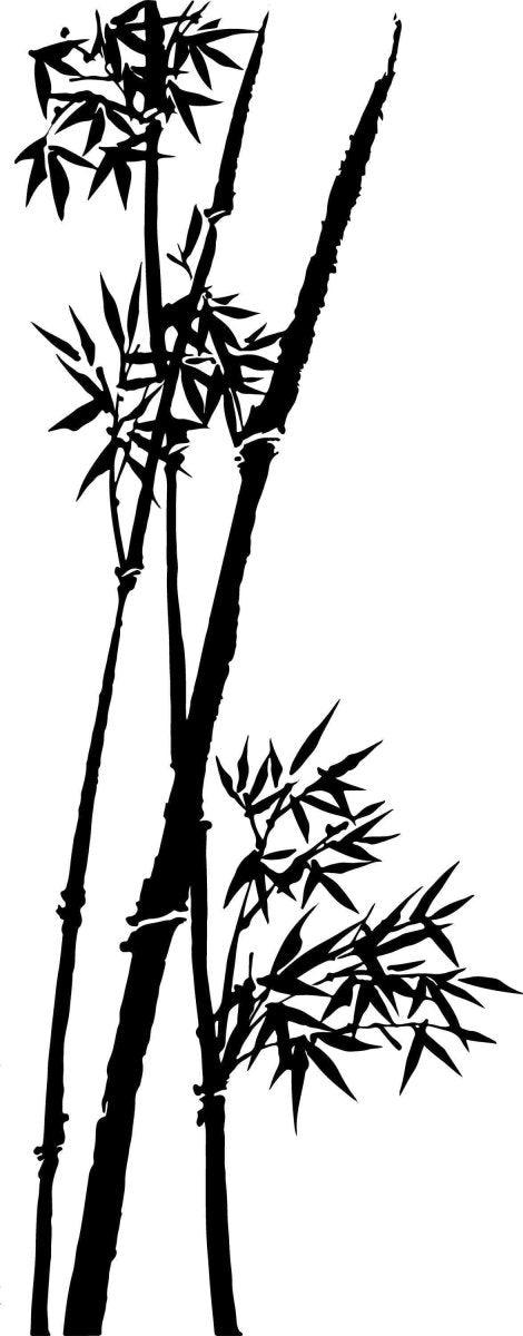 Stylish black bamboo wall art decal, perfect for creating a tropical paradise ambiance in any space.