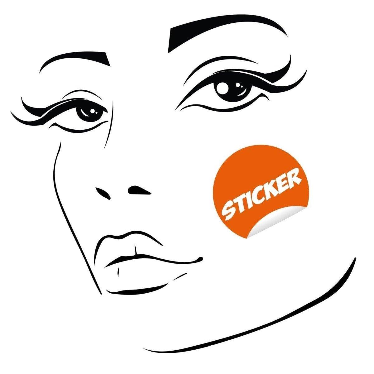 Charming silhouette wall decal featuring a woman's face for elegant interior design. Durable vinyl wall art sticker.