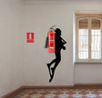Scuba diver wall sticker decor with fire extinguisher, creating a unique underwater adventure theme in interior space.