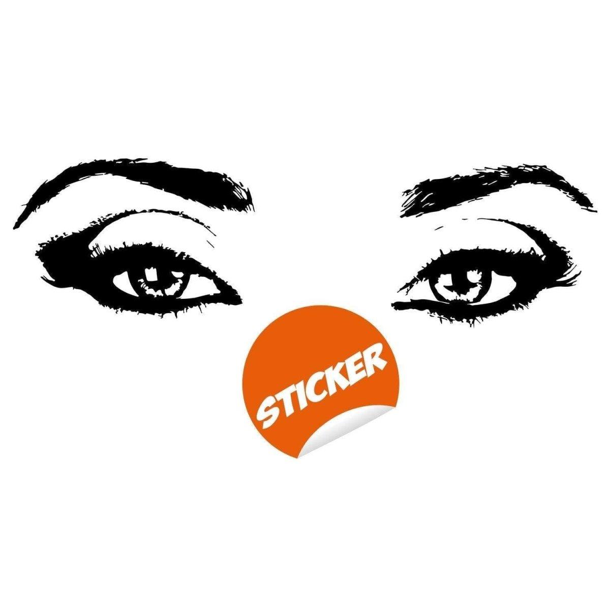 Elegant vinyl wall decal featuring an eyelash silhouette and eyes, perfect for enhancing home decor.