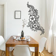 Henna art inspired wall decal in a stylish dining room, adding elegance to the space.