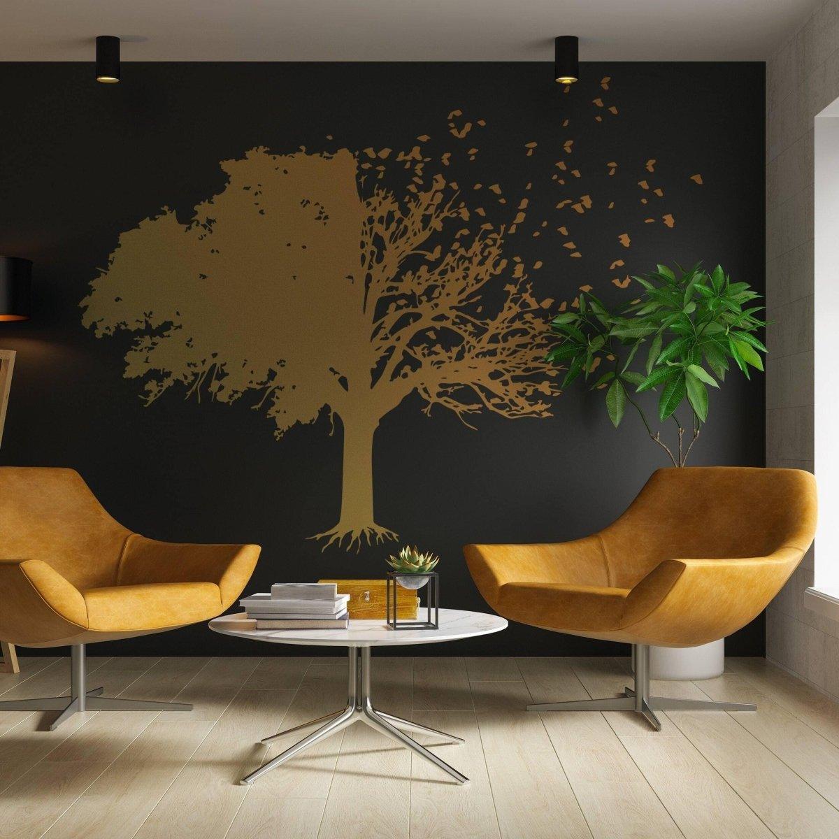 Chic tree wall sticker featuring a sophisticated silhouette design, enhancing modern living space decor.