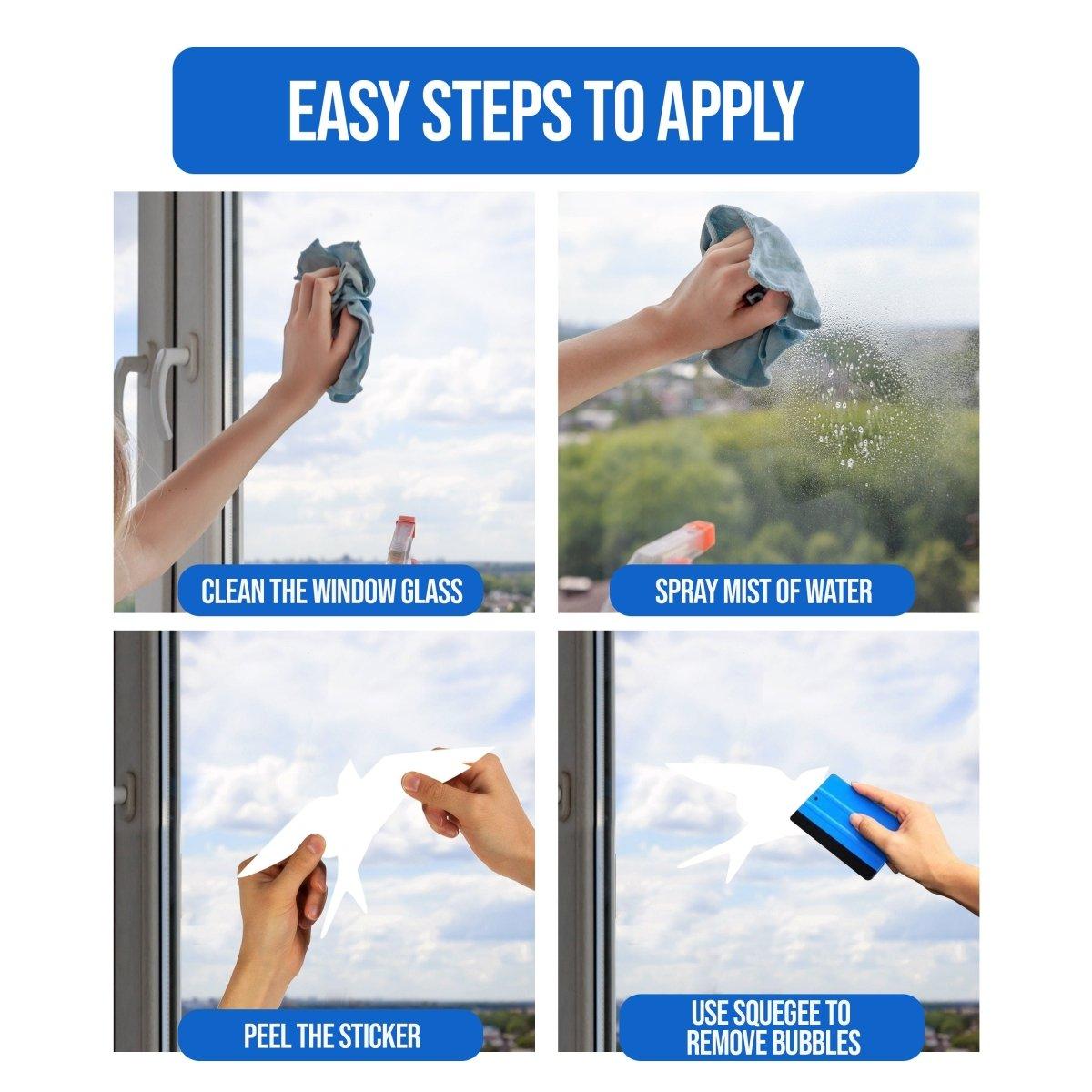 Step-by-step guide to applying Bird-Safe Window Decals for easy installation.