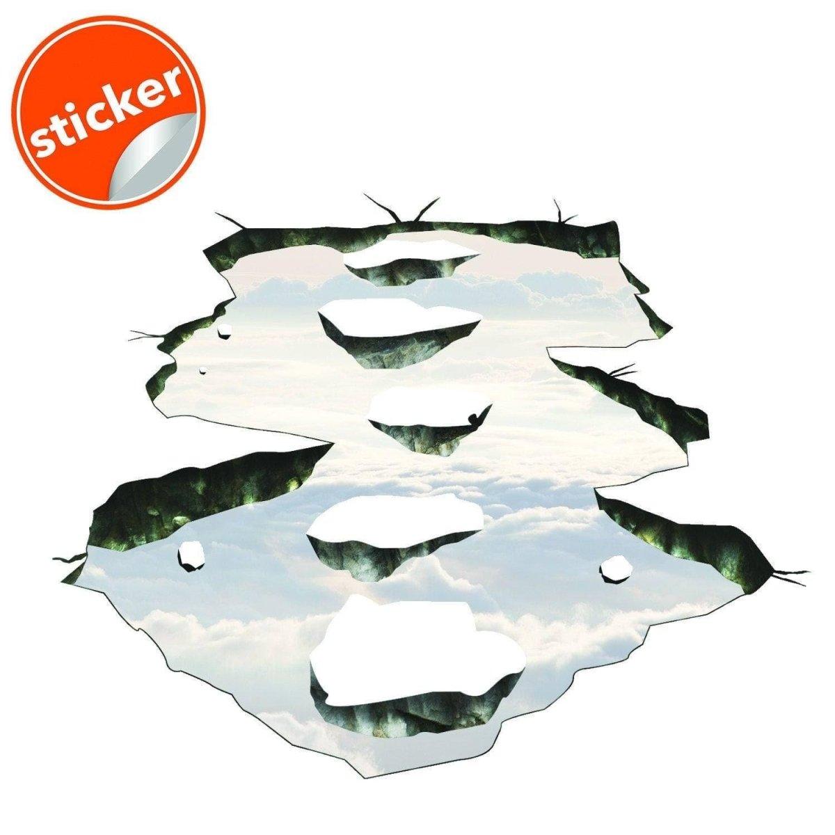 3D Galactic Space Bridge Wall Decal featuring clouds and a cosmic design for vibrant home decor.