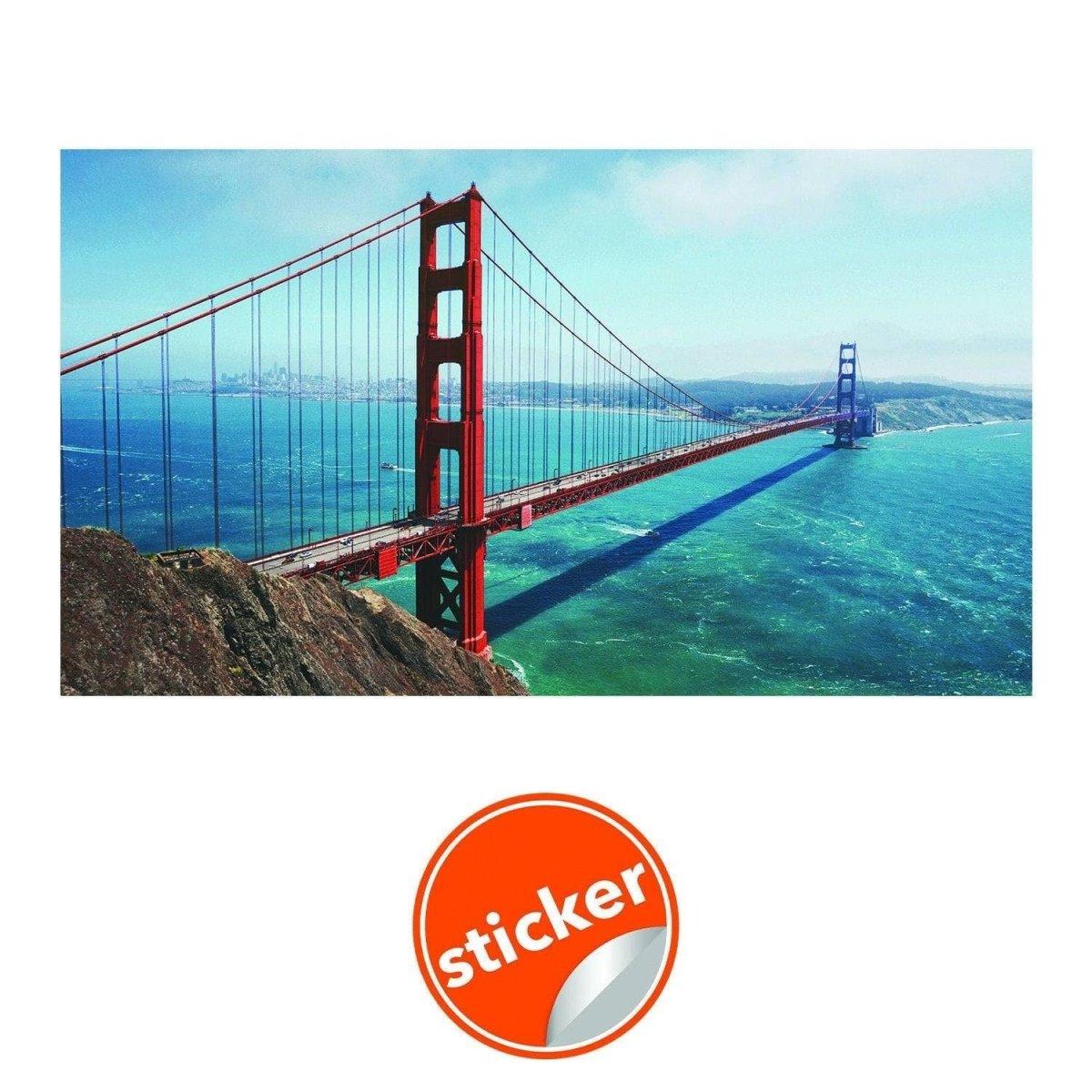 Golden Gate Bridge vinyl wall decal sticker showcasing San Francisco's stunning skyline and scenic views.