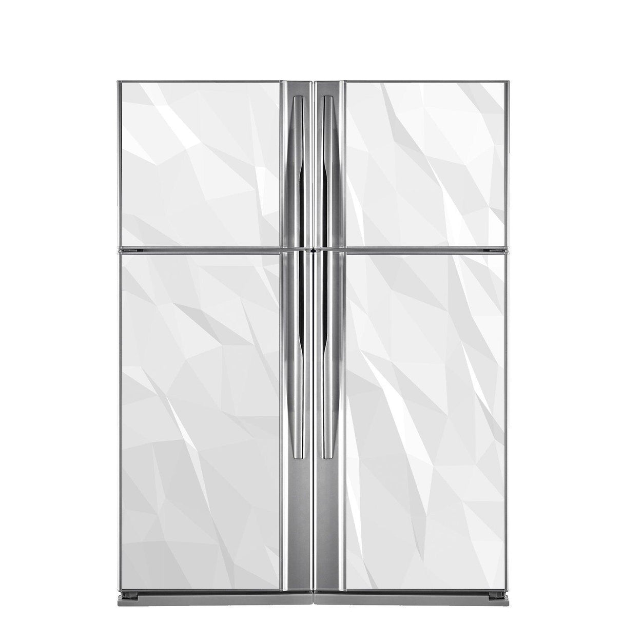 Stylish modern refrigerator with a geometric design, perfect for enhancing kitchen decor and personal style.