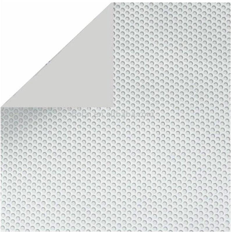 Textured white rubber mat with small round patterns, ideal for anti-slip applications and surface protection.