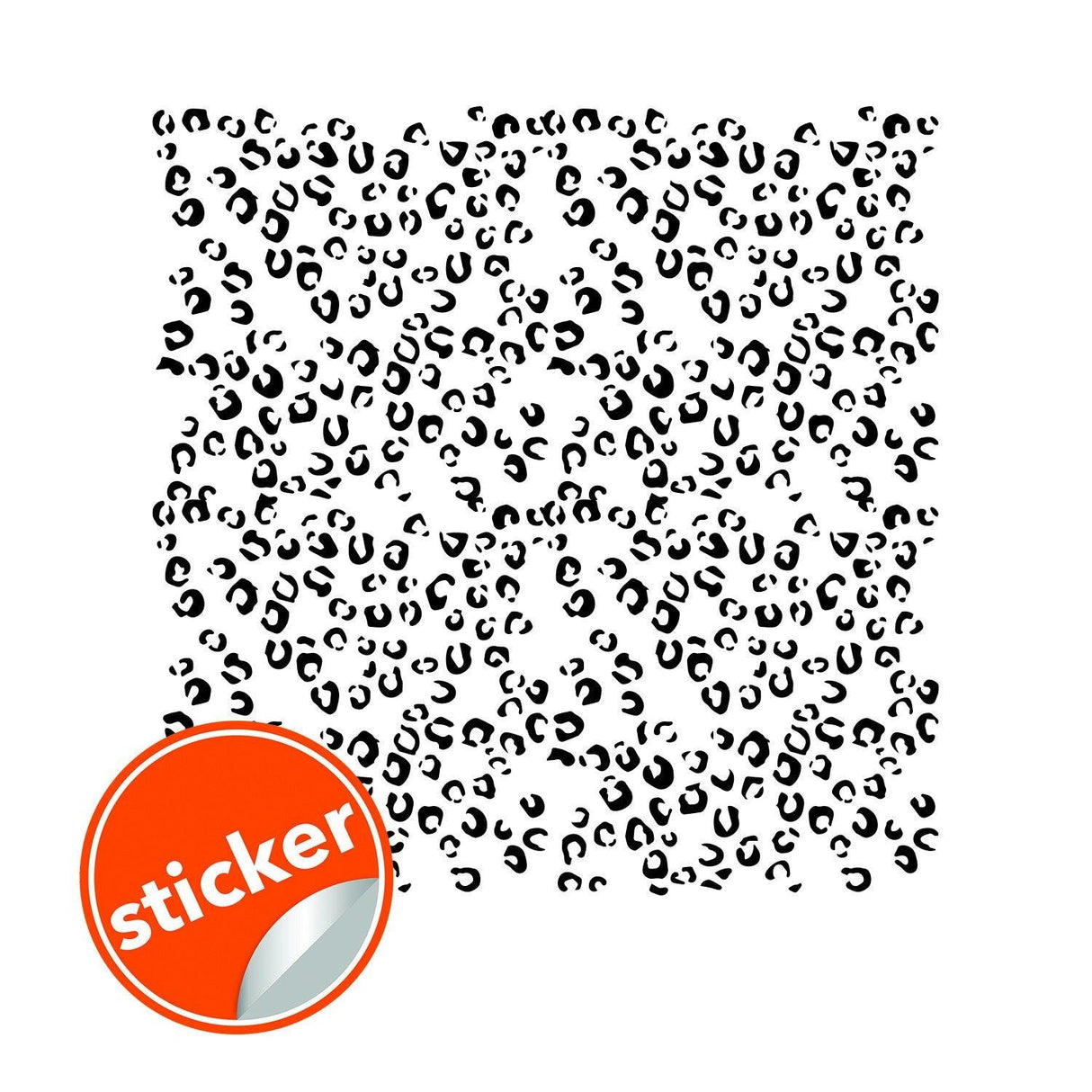 Leopard animal skin sticker design featuring black cheetah spots on a white background, perfect for vinyl wraps.