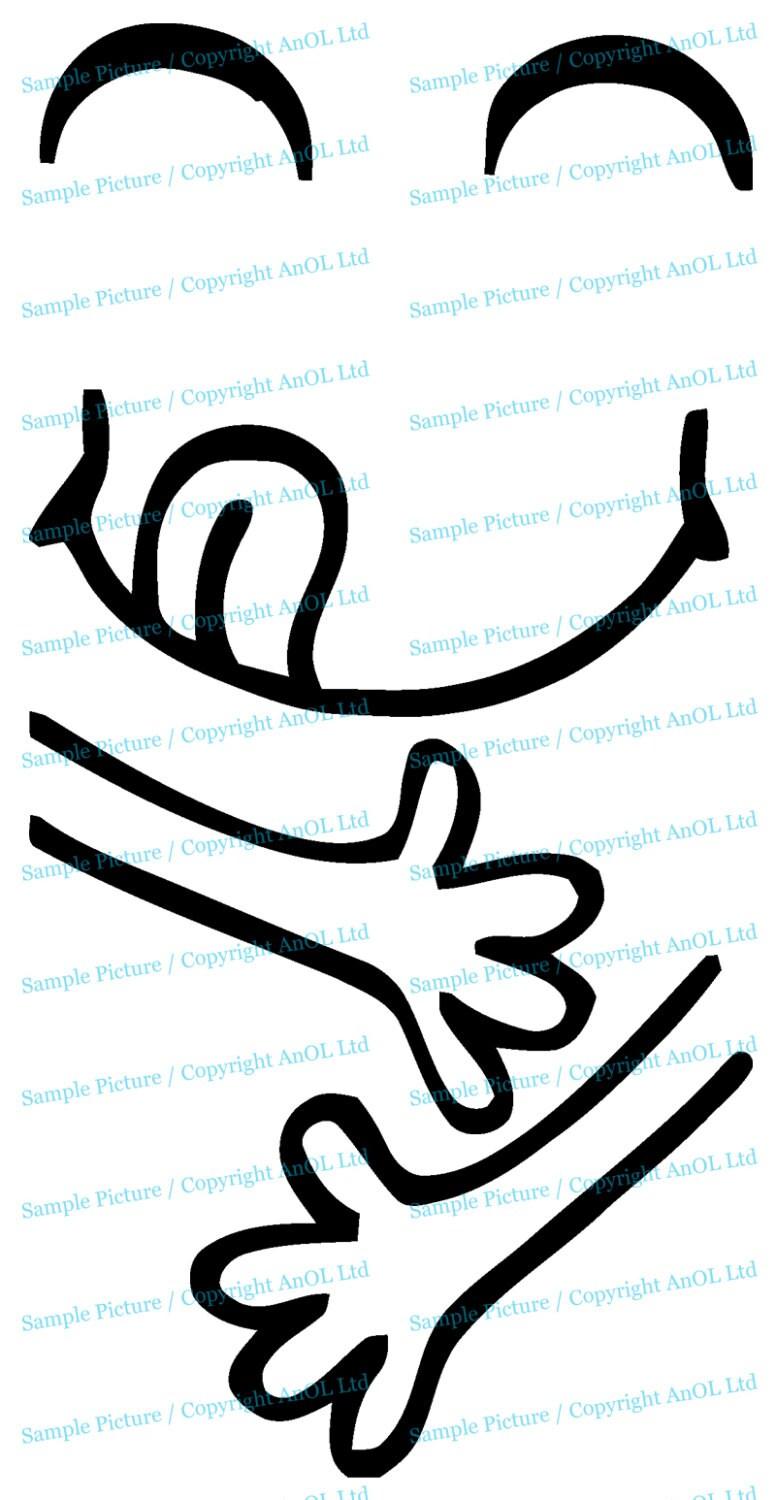 Outline design of a cute cartoon character with hands forming a heart shape, perfect for playful sticker art.