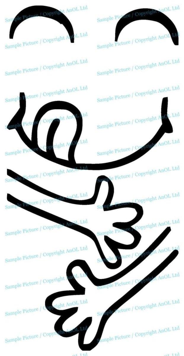 Vinyl die cut art sticker design featuring playful cartoon hands and smiley face, perfect for kitchen decor.