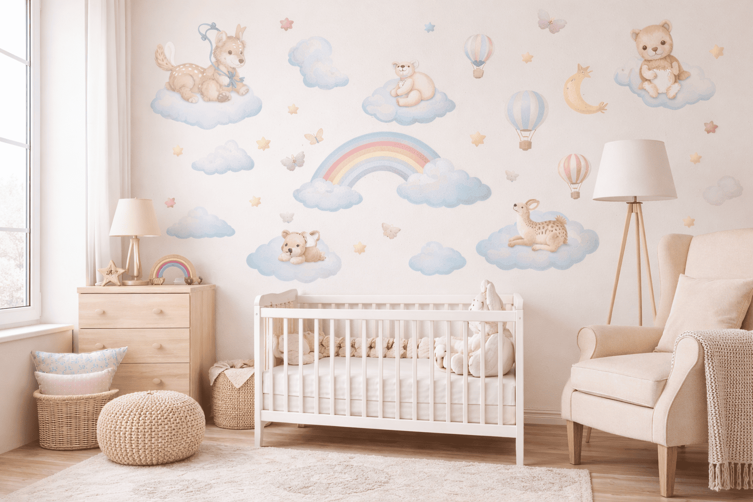 Pastel baby room decal theme and placement ideas