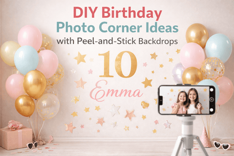 DIY birthday photo corner backdrop planning