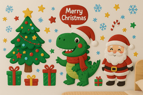 3D-effect Christmas stickers for a child's room