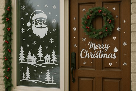 Christmas window stickers and door decal planning