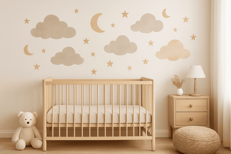 Baby room wall decal product and placement checklist