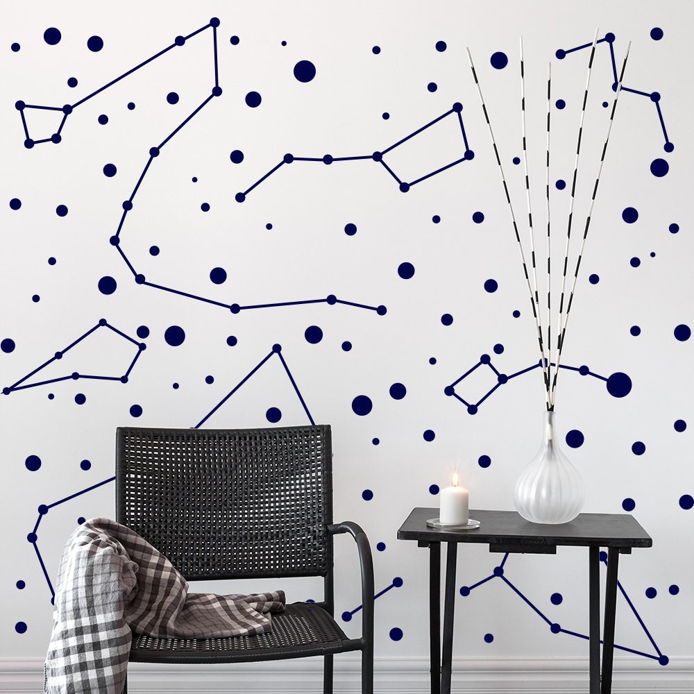 Constellations Vinyl Wall Stickers - Zodiac Star Space Ceiling Art Decals