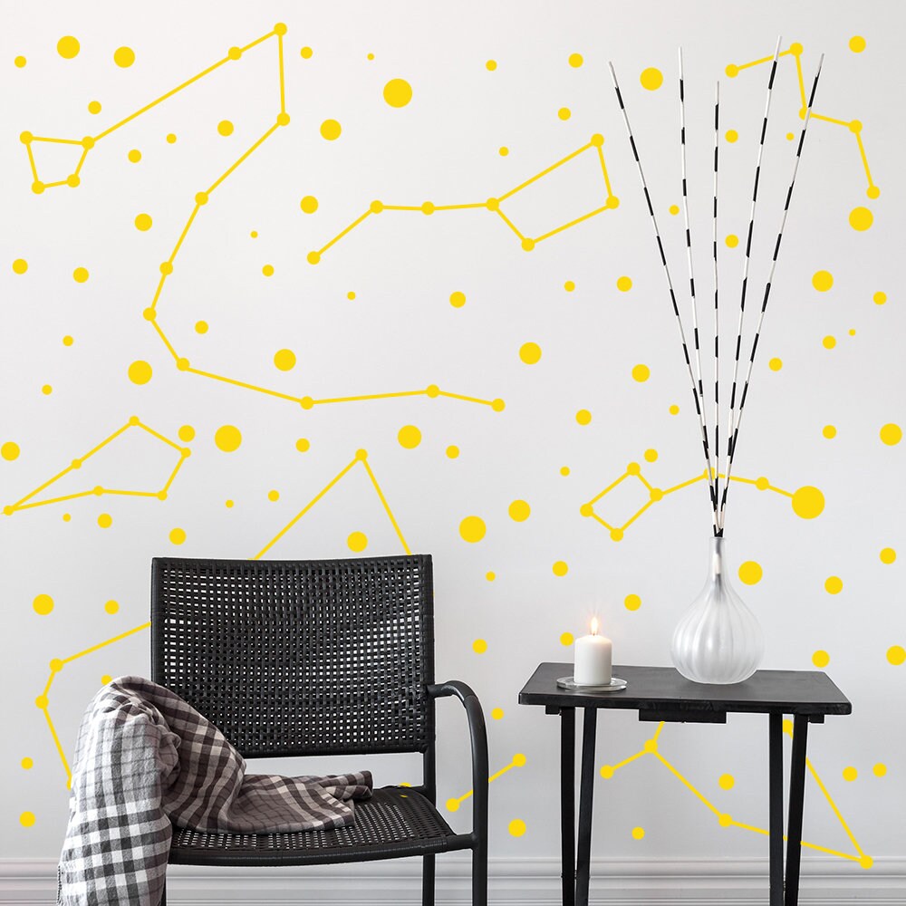 Constellations Vinyl Wall Stickers - Zodiac Star Space Ceiling Art Decals