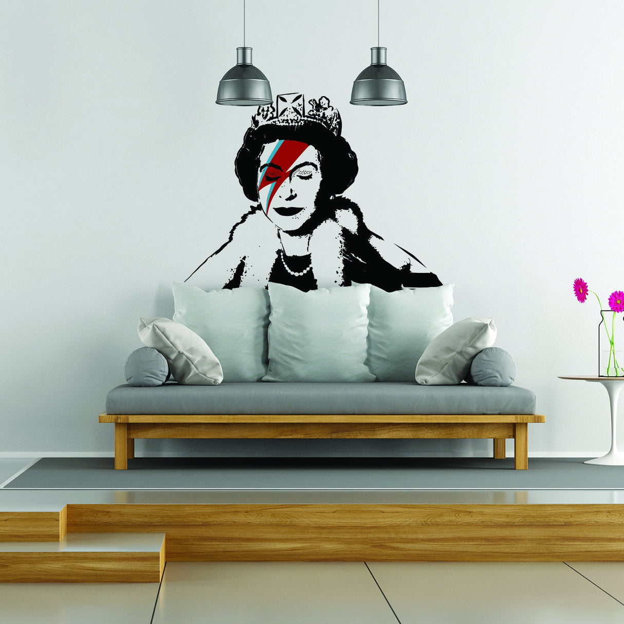 Banksy Queen Vinyl Sticker - Funny Wall Black Weatherproof Art Decal