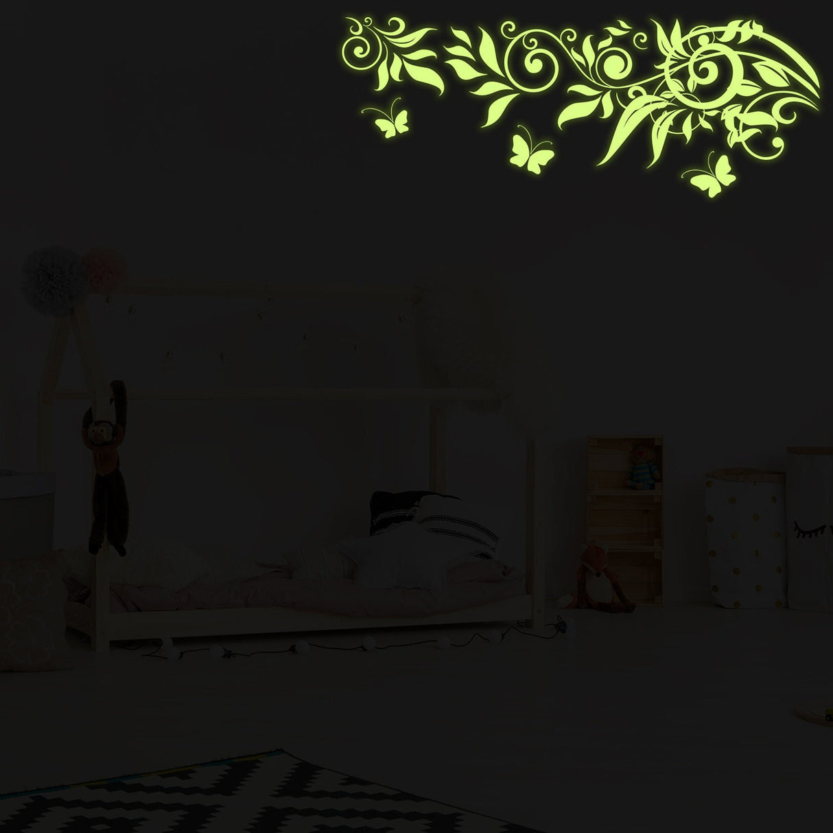 Glow At Night Decal Branch Wall Sticker - Glowing Vinyl In Dark Flower The Branches