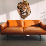 Lion King With Crown Vinyl Wall Sticker - Funny Lions Head Cut Seal Art Decal