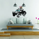 Banksy Armoured Car Wall Art Sticker - Street Graffiti Artwork Cool Vinyl Decal