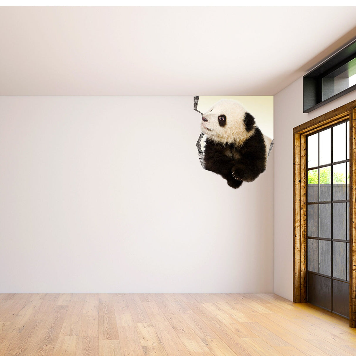 3d Art Animal Hole In Wall Sticker - Vinyl Decor Broken Illusion Peel And Stick Decal