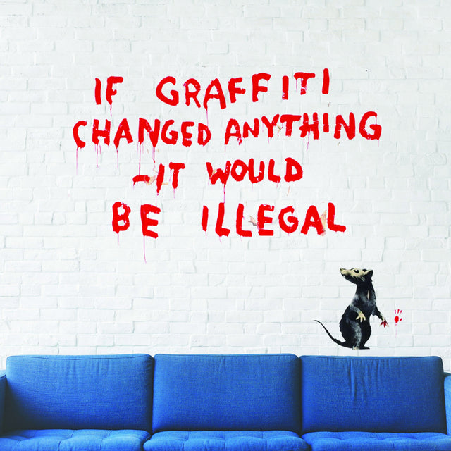 Banksy Illegal Rat Vinyl Wall Sticker - Art Home Decor Cool And Premium Waterproof Decal