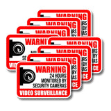10x Video Camera Surveillance Warning Sign Pack - Home Outdoor Indoor Use Cctv Alarm Security Sticker Vinyl Waterproof Recording Alert Decal