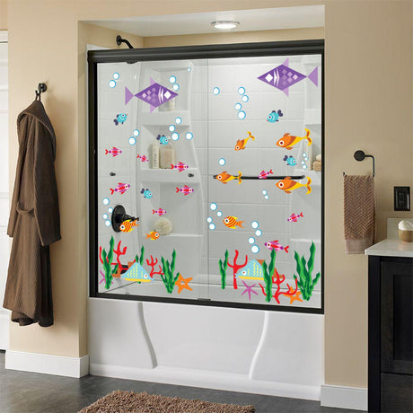 Bathroom Decor Door Vinyl Decals - Funny Bath Room Art For Shower Doors