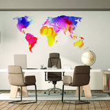 World Map Wall Decal - Sticker For Bedroom Playroom Boys Room Mural Decor