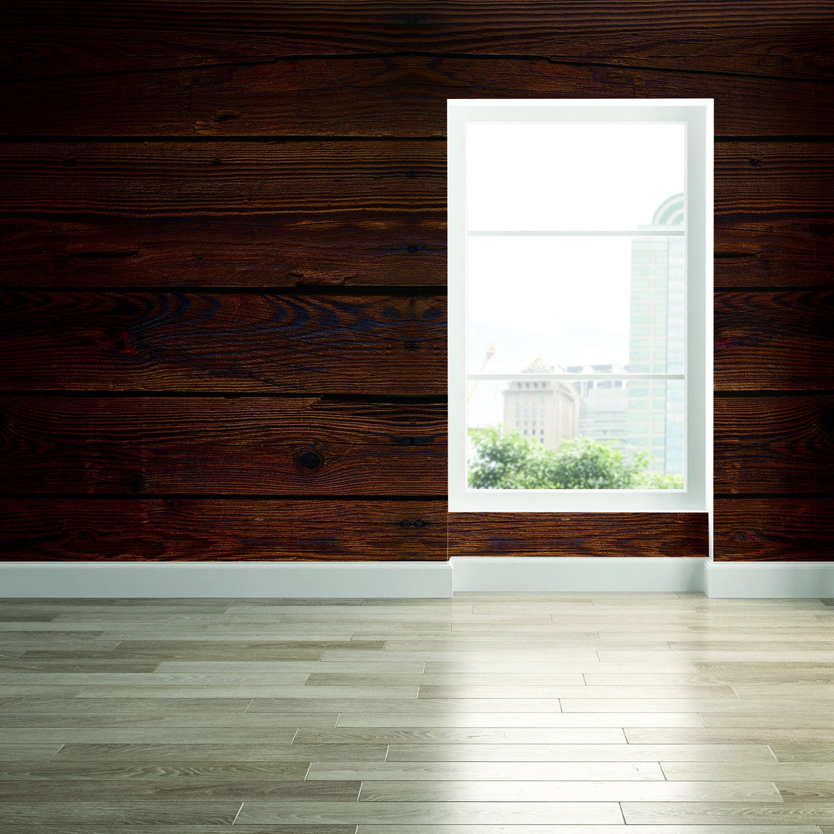 Wood Wall Wallpaper Sticker - Peel And Stick Wooden Vinyl Decal For Decor